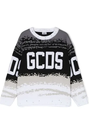 GCDS Intarsia-knit logo cotton sweatshirt