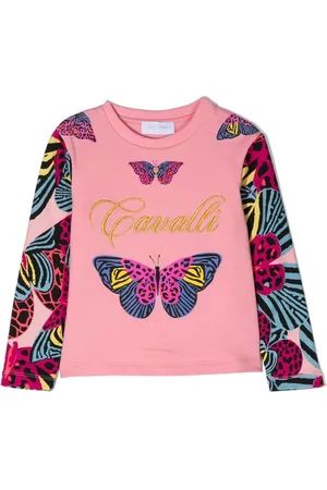 Roberto Cavalli Butterfly-print long-sleeve top