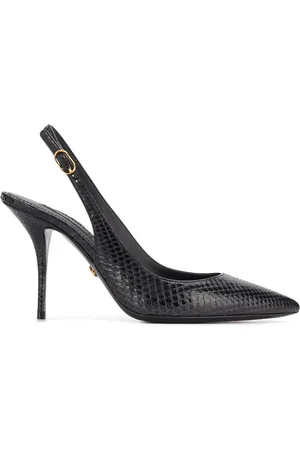 Dolce & Gabbana Tiger-print leather slingback pumps