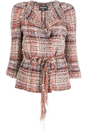 CHANEL 2010 belted tweed jacket
