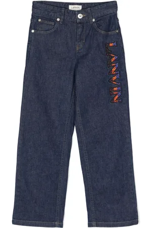 Lanvin Curb logo-embroiderd straight-leg jeans