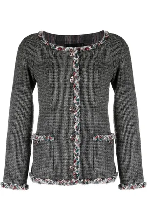 CHANEL 2010s bouclé-knit wool jacket
