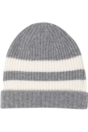 Cashmere In Love Striped beanie hat