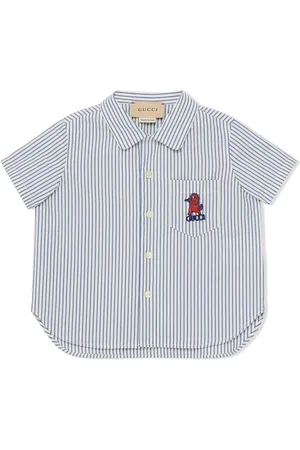 Gucci Motif-embroidered stripe-print shirt