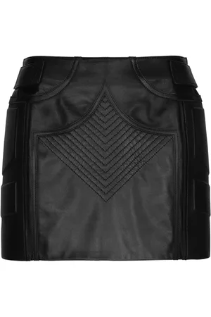 Dolce & Gabbana Mid-rise nappa miniskirt