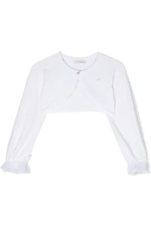 MONNALISA Crystal-embellished cropped cardigan