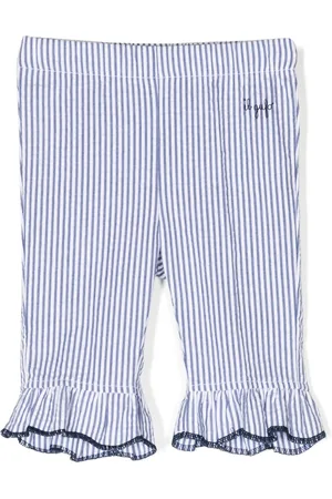Il gufo Ruffle-cuffs striped cotton trousers