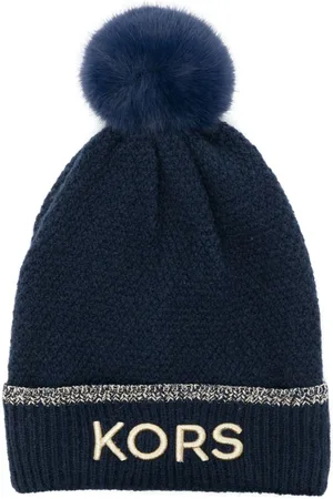 Michael Kors Embroidered-logo pompom beanie