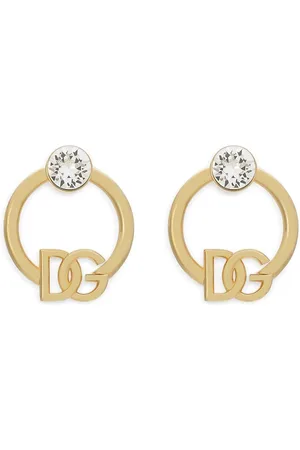 Dolce & Gabbana DG-logo rhinestone-embellished hoop earrings