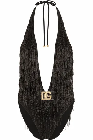 Dolce & Gabbana Logo-tag fringed swimsuit