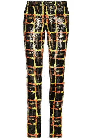 Dolce & Gabbana Sequin-embellished checked trousers