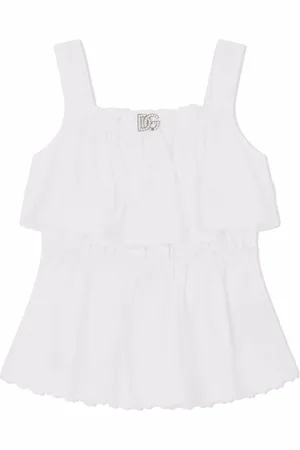 Dolce & Gabbana DG-logo ruffled top