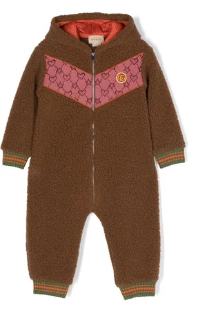 Gucci Faux fur hooded romper