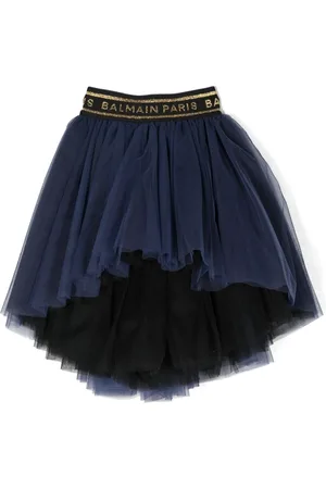 Balmain Logo-waistband tulle tutu