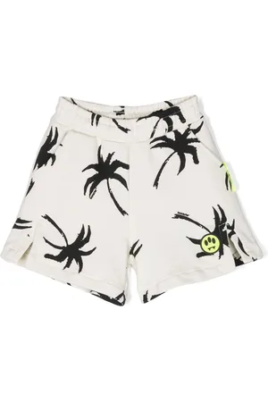 BARROW Palm-tree print cotton short