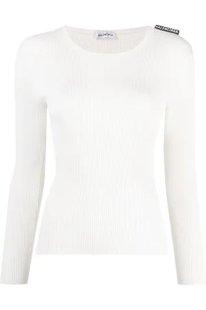 Balenciaga Ribbed knit long-sleeved top