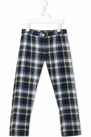 SIOLA Check-print slim-cut trousers