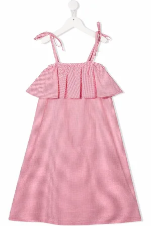 The Campamento Checked ruffle-trimmed dress