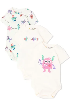 OFF-WHITE Cartoon-print three-pack babygrows