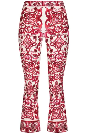 Dolce & Gabbana Majolica-print flared trousers