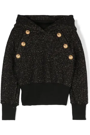 Balmain Glitter-detail wool-blend hoodie