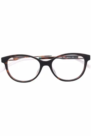 Lacoste Tortoiseshell-effect logo-plaque glasses