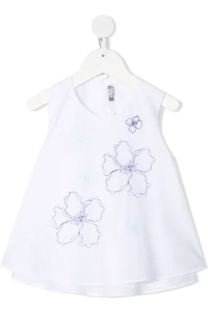 Il gufo Floral-embroidered sleeveless blouse