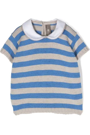 LITTLE BEAR Club-collar striped jumper
