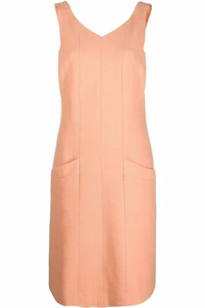 CHANEL 2000s CC-buttons pinafore dress