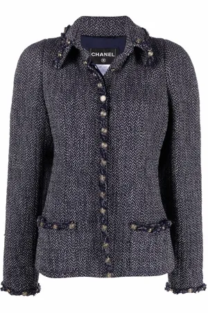 CHANEL 2008 embossed-buttons single-breasted jacket