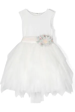Mimilù Brooch-detail tulle dress