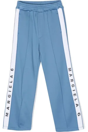Maison Margiela Logo-lettering stripe-detail trousers
