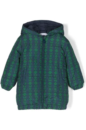 Roberto Cavalli Jacquard logo padded coat