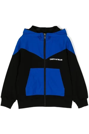 MARCELO BURLON Pixel Logo-print zip-up hoodie