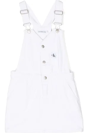 Calvin Klein Logo-patch dungaree dress
