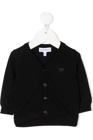 Emporio Armani Raised logo rib-trimmed cardigan