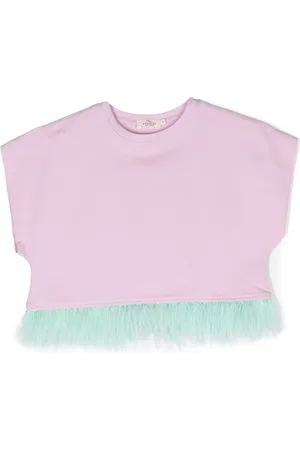 Le pandorine Feather-detail organic cotton T-shirt