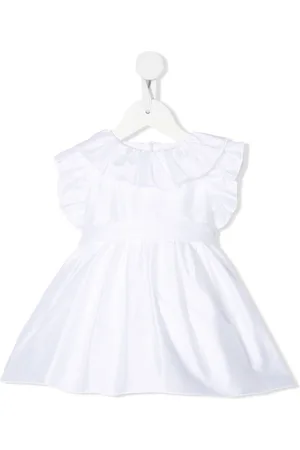 LITTLE BEAR Ruffle-trim tie-fastening dress