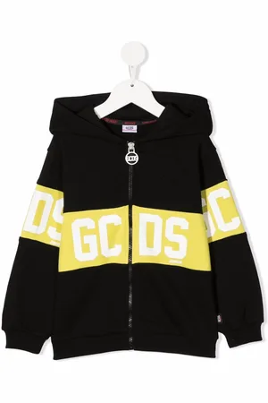GCDS Logo-print zip-up hoodie