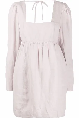 Ganni Babydoll hemp mini dress