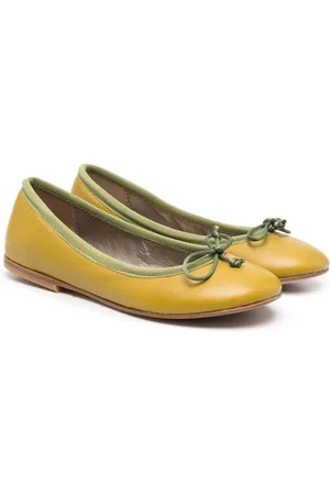 PèPè Leather bow-detail ballerina pumps