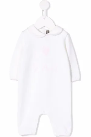 LITTLE BEAR Slogan-print wool romper