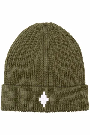 MARCELO BURLON Logo-embroidered ribbed-knit hat