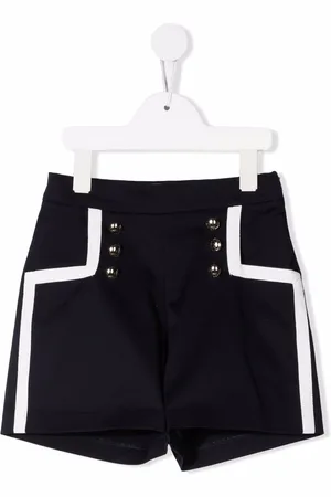 Elie saab Double-button stripe shorts