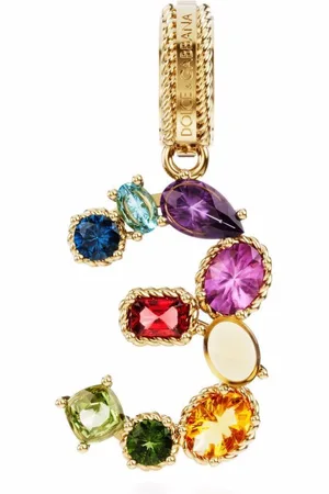 Dolce & Gabbana 18kt yellow number 3 gemstone pendant