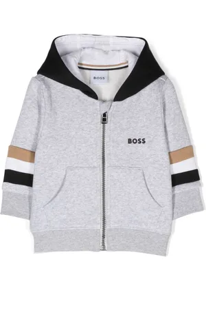 HUGO BOSS Logo-print zip-fastening hoodie