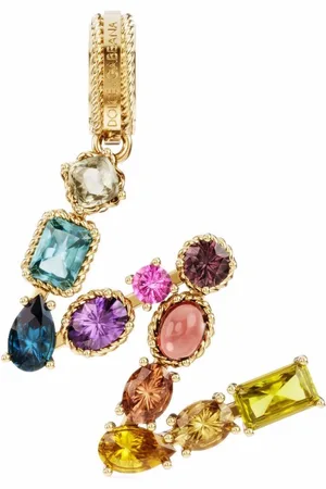 Dolce & Gabbana 18kt yellow W letter gemstone pendant