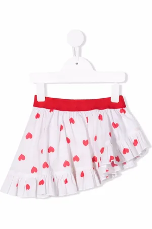 MONNALISA Asymmetric heart-print skirt
