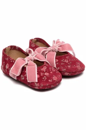 PèPè Floral print bow ballerinas