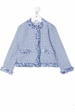 Il gufo Tweed tonal fringe-edge jacket